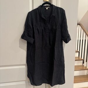 Eileen Fisher dark blue chambray shirt dress
